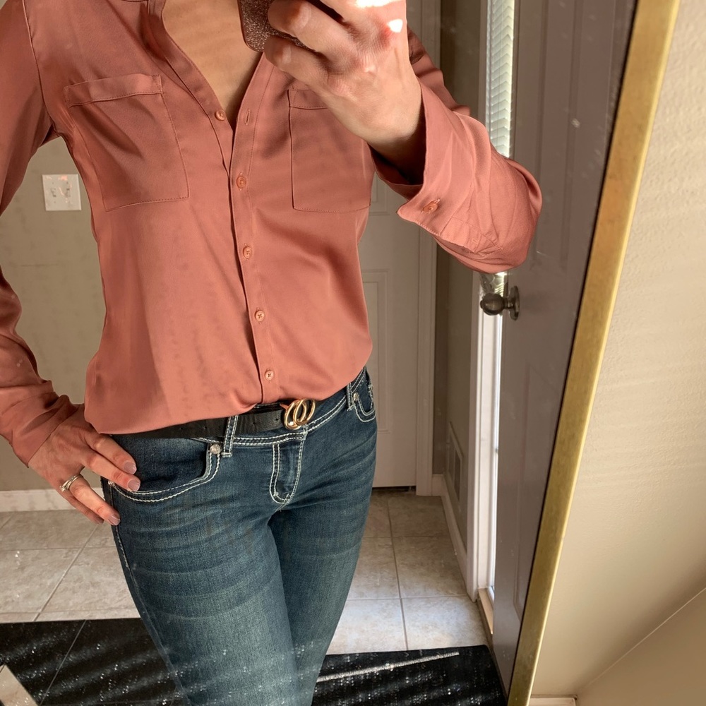 Express Slim Fit Shirt copper colored